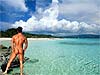 Sexy hunk cards with studs naked men waiting on the beach without swim wear e-cards