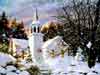 3D Kerstkaarten, idyllisch kerkje in de sneeuw