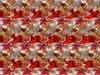 Optische illusies kaarten 3D stereogram roos, verborgen figuren kaart