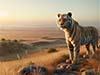 Animal cards, a Tiger looking out over the Savannah