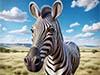 Animal cards, detailed image of a Zebra