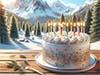 Birthday card with mountain cake