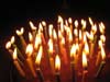 Happy Birthday E-Cards, with the name of the recipient in rainbow effect on candle flames