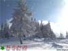 3D Christmas Cards with Realistic snowfall, A beautiful Christmas landscape with falling snow