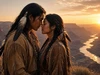 Native American couple in love romantic card