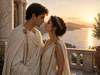 Roman couple in love greeting card