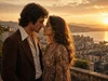 Retro 1970s couple in love vintage e-card
