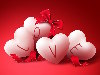 Valentine white hearts of love